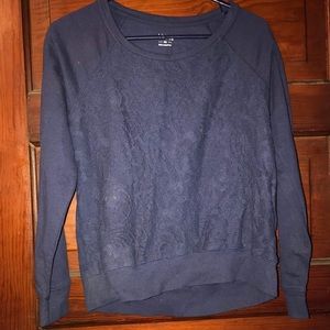 LIGHTLY WORN APT 9 Lace Navy Blue Sweater
